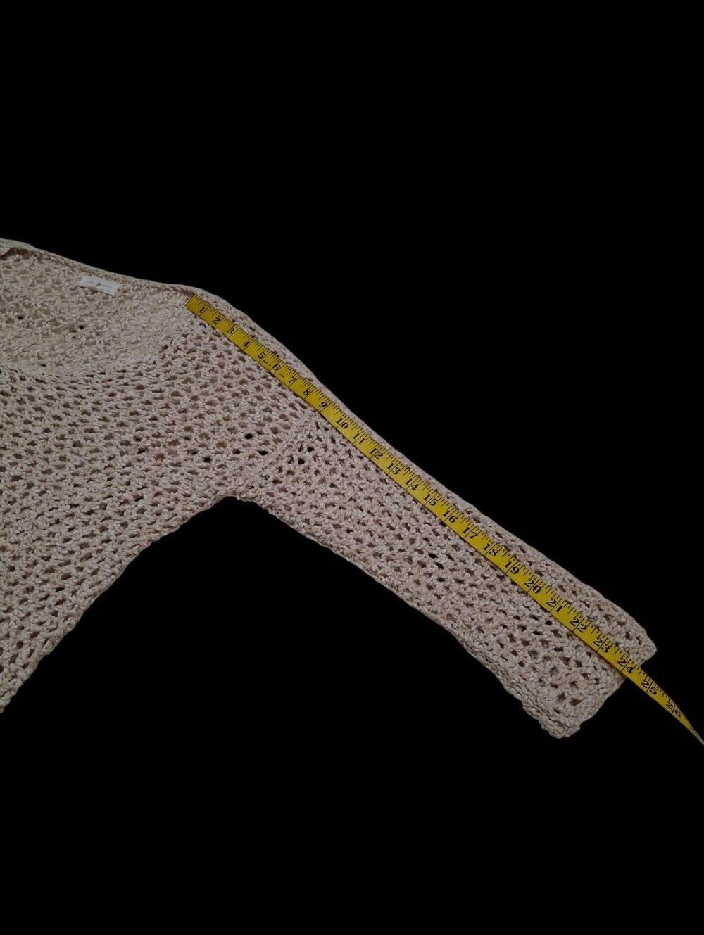 Lou & Grey Crochet Long Sleeve Open Knit Beige Tunic Cover-Up   Women Size Small - Picture 16 of 16